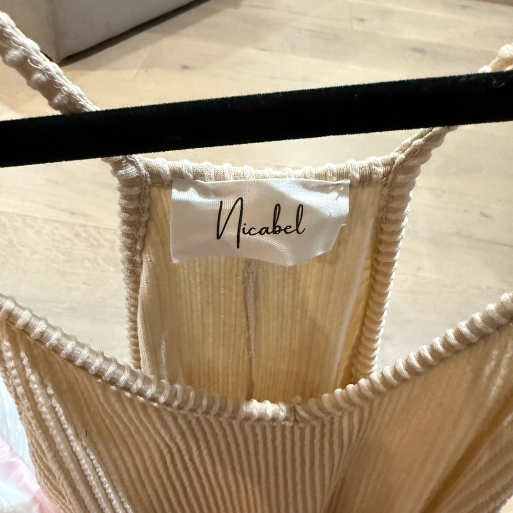 Nica Cream Ribbed Chemise